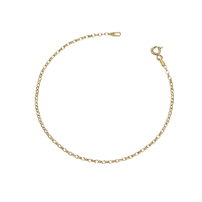Bracciale catena leggera in oro giallo 18k, cm 19.