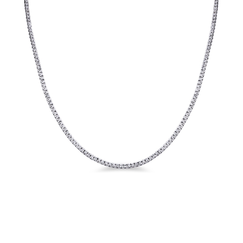 Diamond Tennis Necklace, 18k White gold