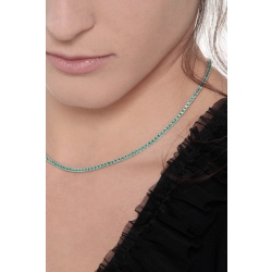 18k white gold tennis necklace with emeralds 2