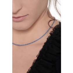 18k white gold tennis necklace with blue sapphires 2