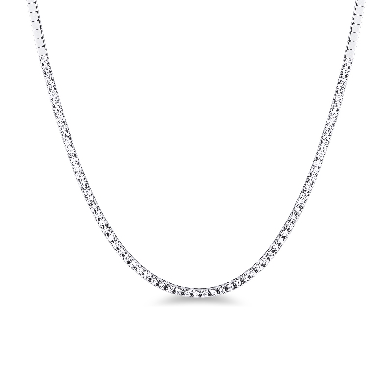  tennis chain in 18k white gold with round cut diamonds