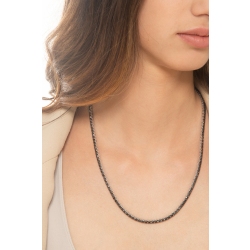 Collana tennis piramide in oro bianco 18k con diamanti neri 2