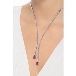 Fantasy tennis necklace with diamonds and 2 drop cut rubies 2