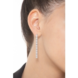 Diamond drop tennis earrings in 18k white gold 2