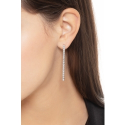 Drop tennis earrings in 18k white gold with diamonds 2