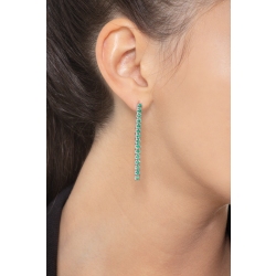18k white gold drop tennis earrings with emeralds 2