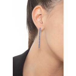 18k white gold drop tennis earrings with blue sapphires 2