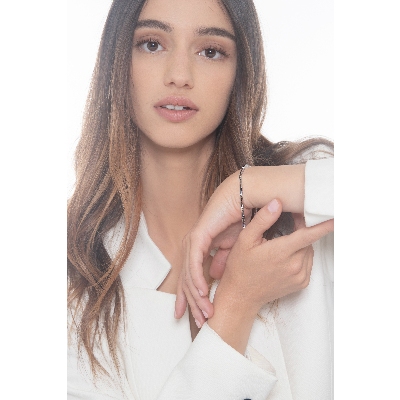 Tennis bracelet in white gold 18k with black diamonds