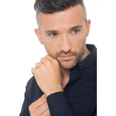 Bracciale Tennis in oro Bianco 18k con diamanti Larghezza maglia 2,4 mm