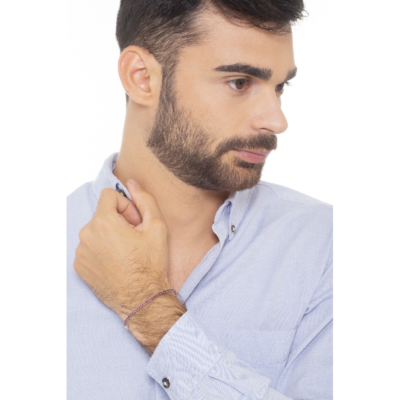 Wire top tennis bracelet with rubies