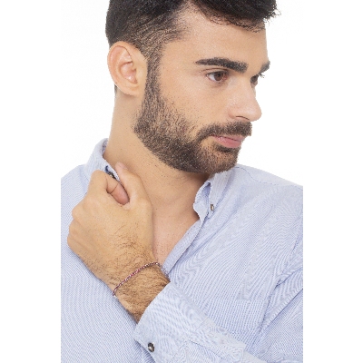 Wire top tennis bracelet with rubies