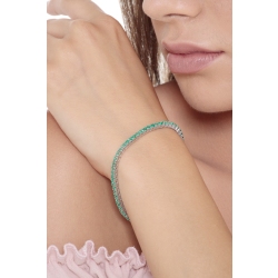 Tennis bracelet in white gold 18k with emeralds about 2,2 mm wide 2