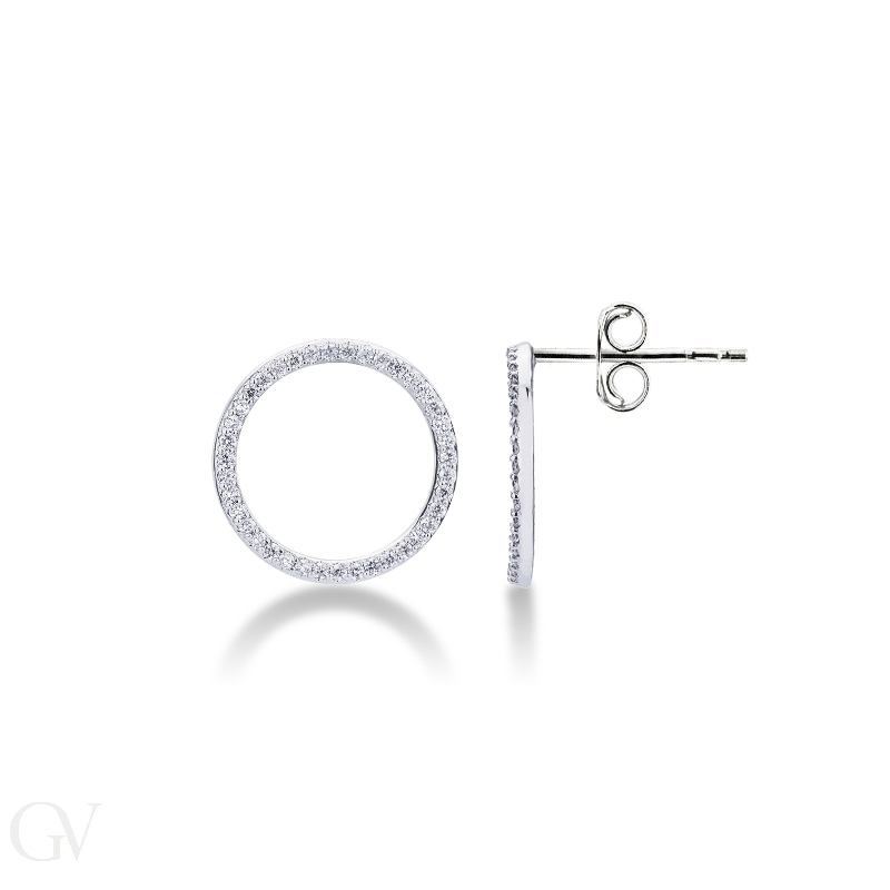 White gold 18k hoop earrings with diamonds, 0,66 ct