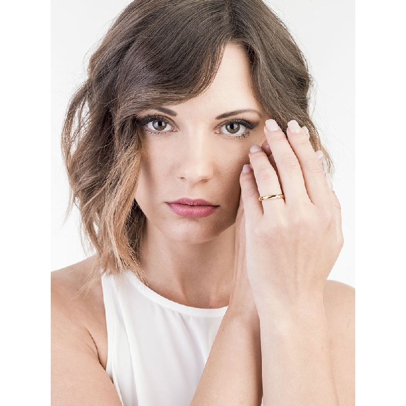 Fede Mod. Anniversario in oro giallo 18k con diamanti