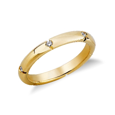 Fede Mod. Anniversario in oro giallo 18k con diamanti