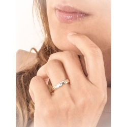 Anniversary ring in white and yellow gold 18k with diamond  2