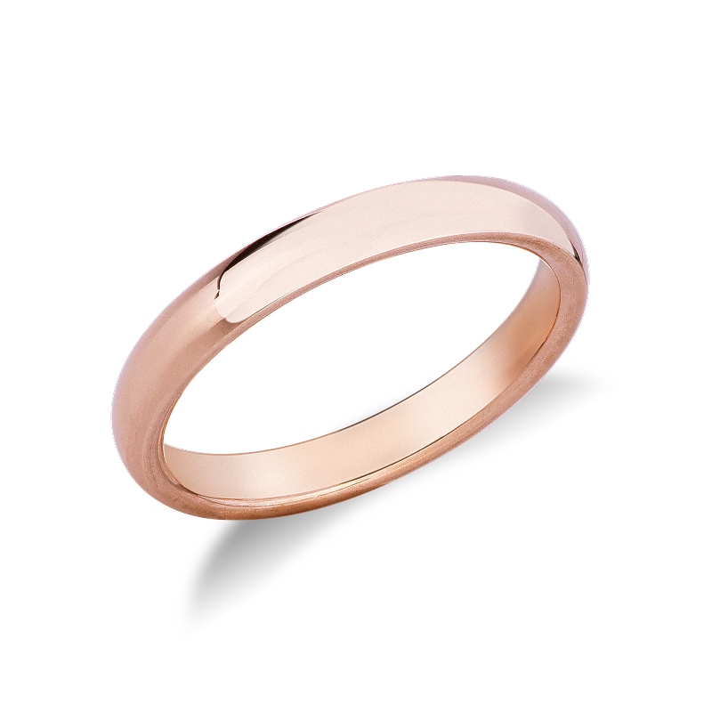 Comfortable wedding ring in 18k rose gold