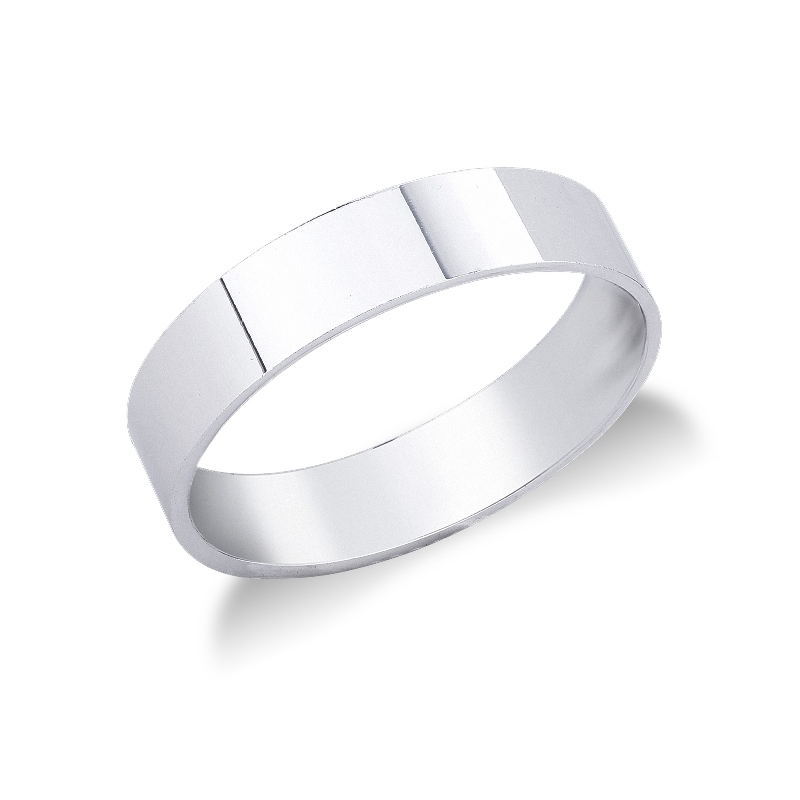 Comfort wedding ring in 18k white gold