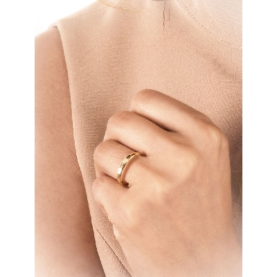 Fede Unoaerre diamantata in oro giallo 750