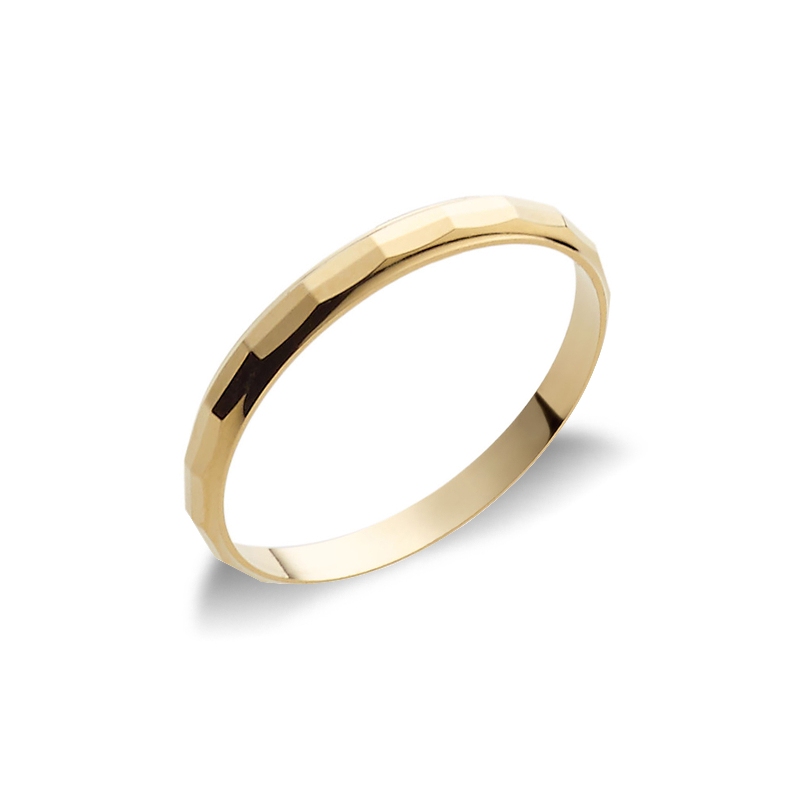 Yellow gold 18k Unoaerre diamond cut wedding band 