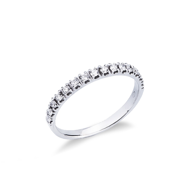 White gold 18k half eternity ring with diamonds 