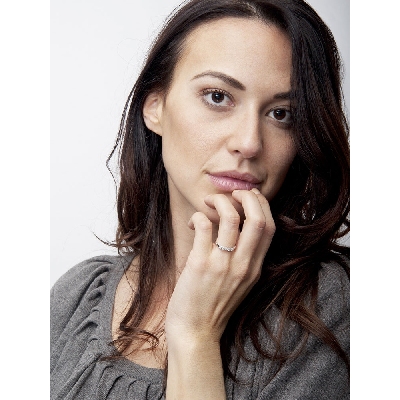 5 diamonds half eternity ring in white gold 18k