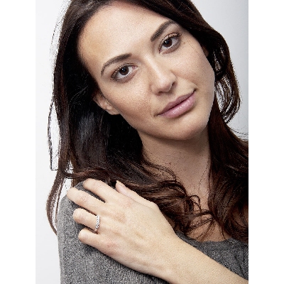 White gold 18k 5 stones diamond half eternity ring 0,50 ct