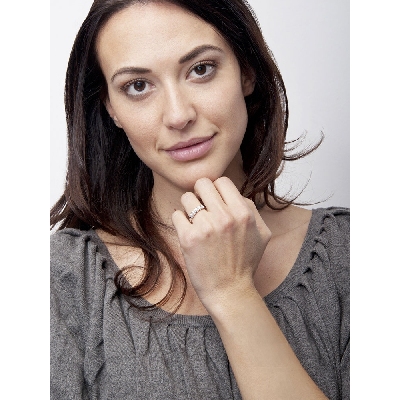 5 diamonds half eternity ring 0,60 ct in white gold 18k