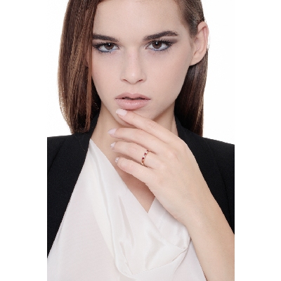 Yellow gold 18k 5 stones ring with rubies and diamonds 