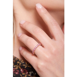 Eternity ring with pink sapphires in rosé gold 18k  2