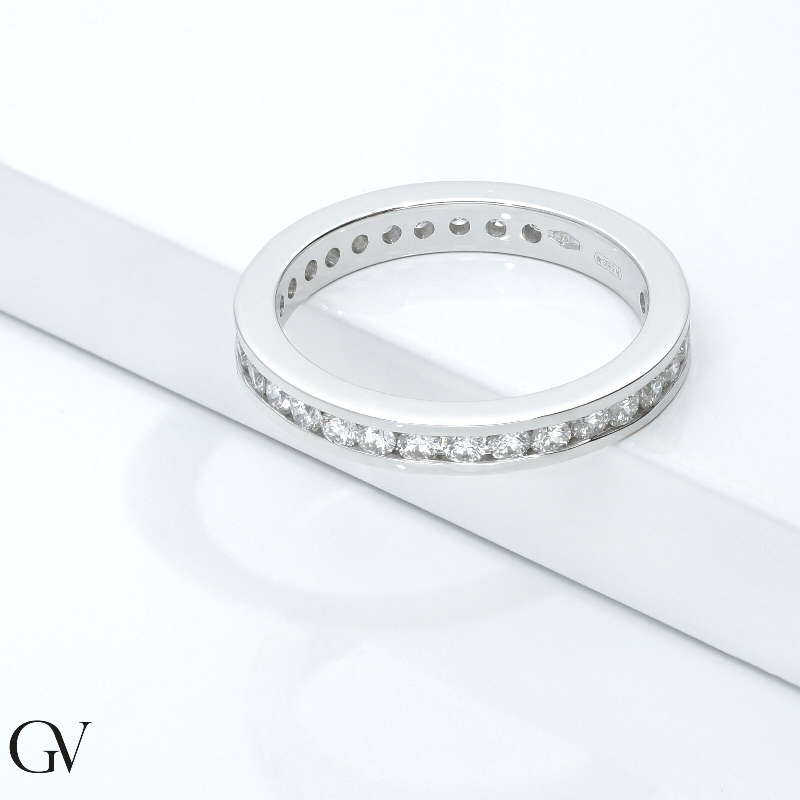 Eternity ring in white gold 18k with diamonds, ct 0.03