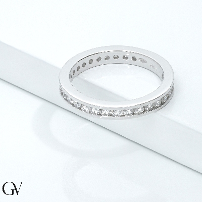 Eternity ring in white gold 18k with diamonds, ct 0.03