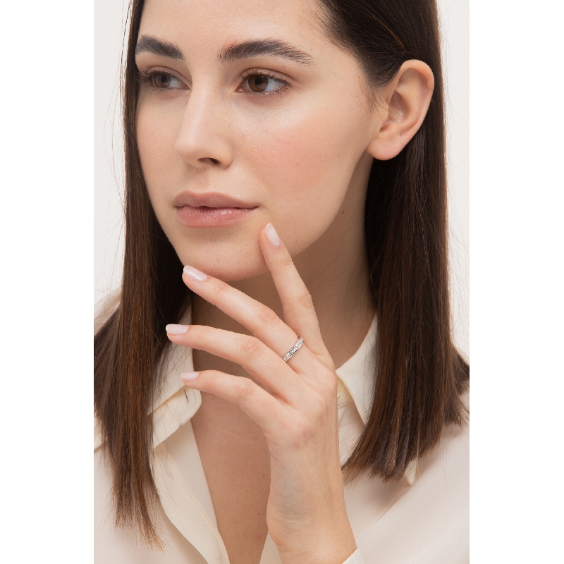 Eternity ring in white gold 18k with diamonds, ct 0.03