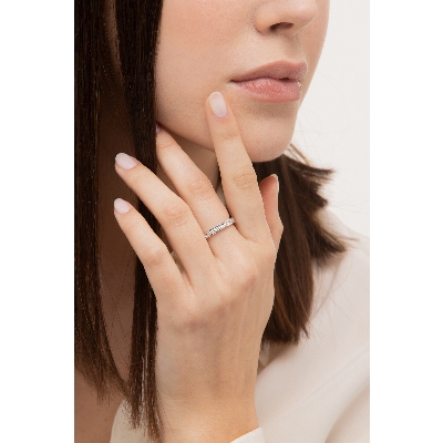 Eternity ring in white gold 18k with diamonds, ct 0.03