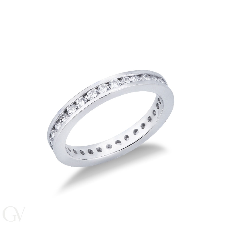 Eternity ring in white gold 18k with diamonds, ct 0.03