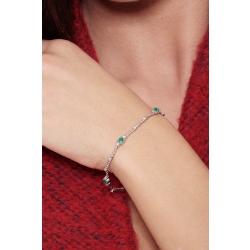 18k white gold alternate bracelet with emerald and diamonds 2
