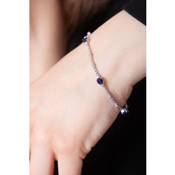 18k white gold alternate bracelet with diamonds and 4 blue sapphires  2