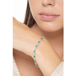 Alternate bracelet with emeralds and round cut diamonds 2
