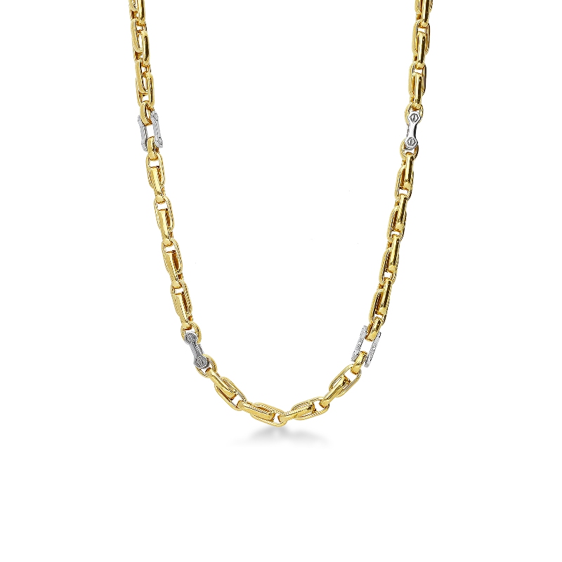 Yellow and white gold chain, 18k