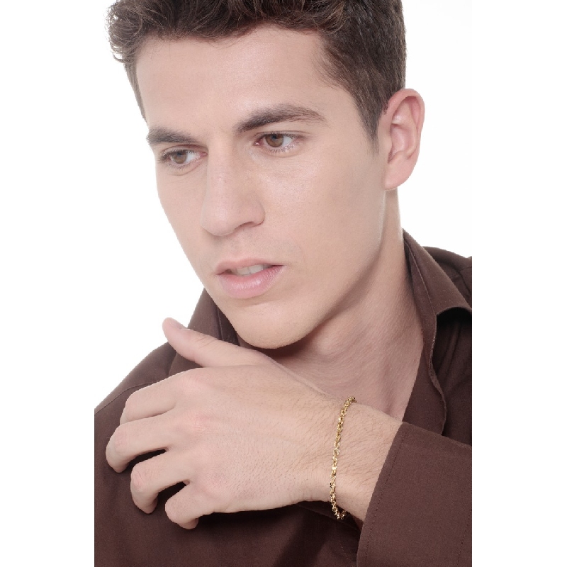 18k yellow gold knurled bracelet