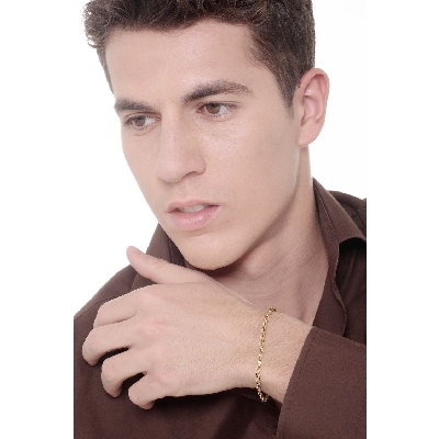 18k yellow gold knurled bracelet