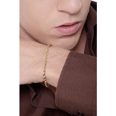 18k yellow gold knurled bracelet