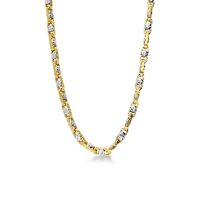 18k white and yellow gold screw chain