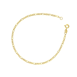 Thin figaro bracelet in 18k yellow gold