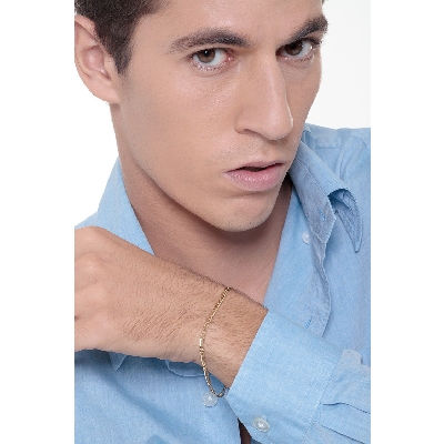 Bracciale uomo in oro giallo 18k, 21 cm.