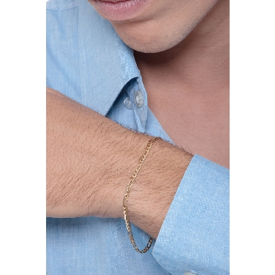 Bracciale uomo in oro giallo 18k, 21 cm.