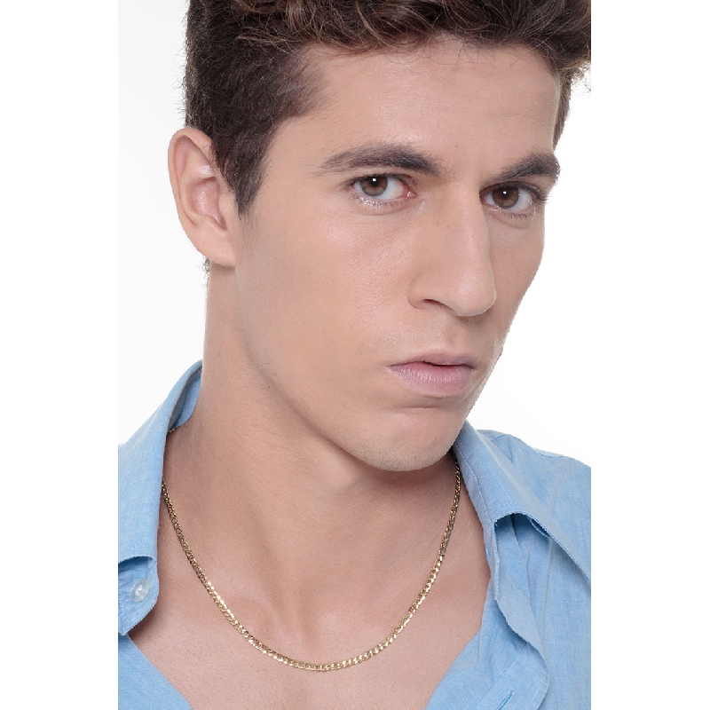 Catena groumette in oro giallo 18k, 50 cm.