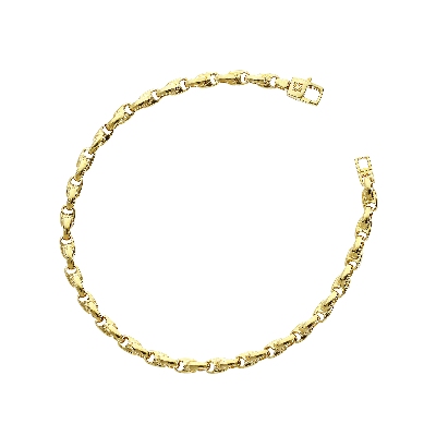 Bracciale in oro giallo 18k maglia a catena, cm 21.