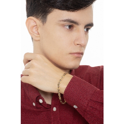 18k white and yellow gold square links bracelet