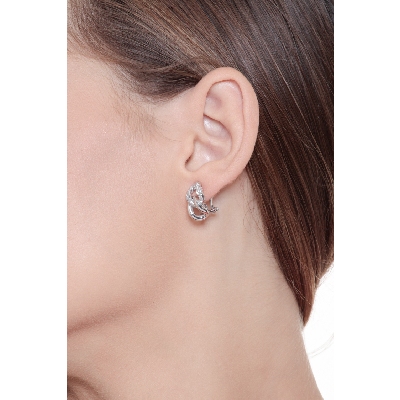 18k white gold groumette earrings with diamonds 